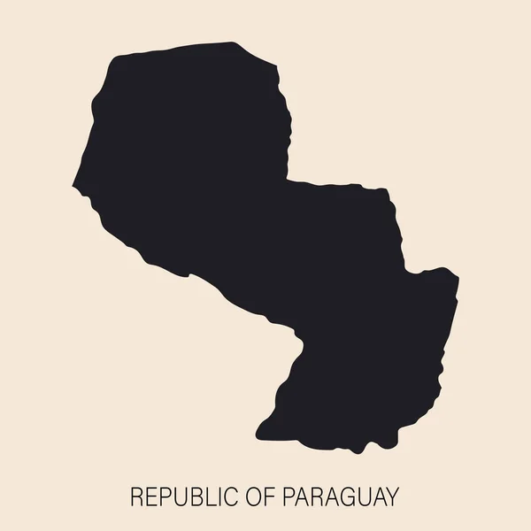 Mapa Paraguay Altamente Detallado Con Bordes Aislados Fondo — Vector de stock