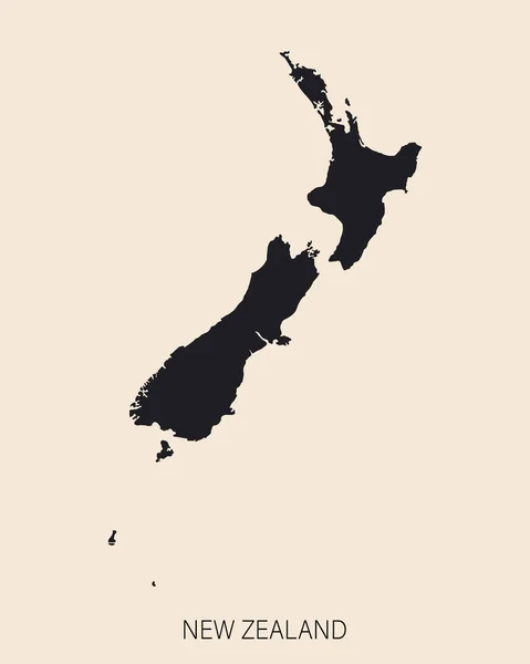 Vysoce Podrobná Mapa Nového Zélandu Izolovanými Hranicemi Pozadí — Stockový vektor