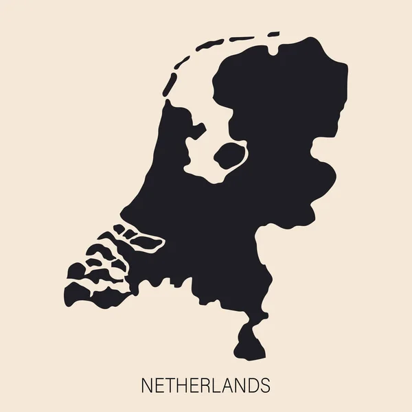 Mapa Holandês Altamente Detalhado Com Fronteiras Isoladas Segundo Plano — Vetor de Stock