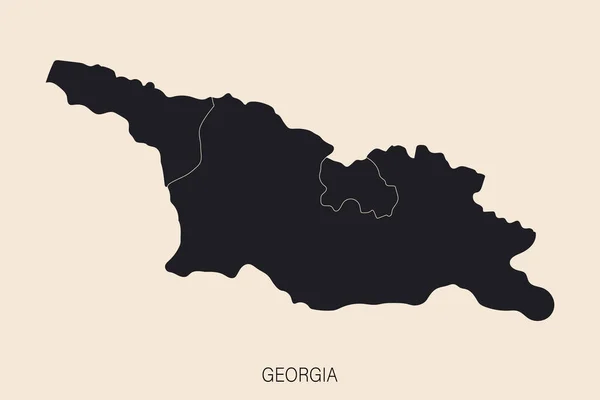 背景に孤立した境界線を持つ非常に詳細なジョージア州地図 — ストックベクタ