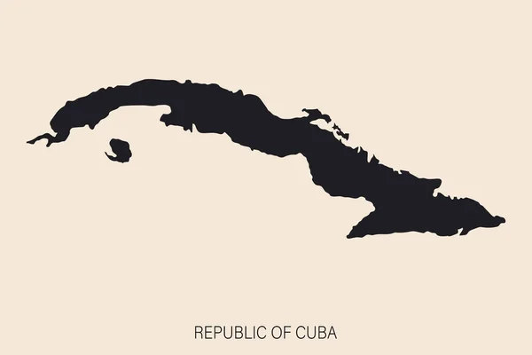 Mapa Cuba Altamente Detallado Con Fronteras Aisladas Fondo — Archivo Imágenes Vectoriales
