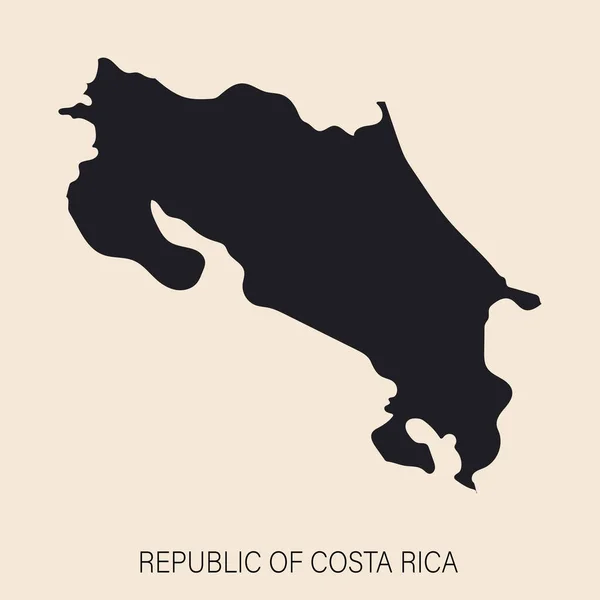 Mapa Costa Rica Altamente Detallado Con Bordes Aislados Fondo — Archivo Imágenes Vectoriales