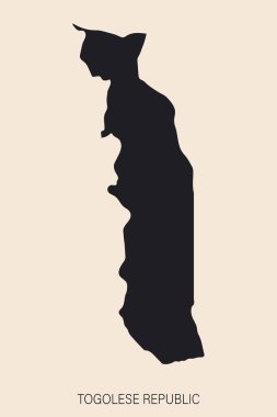 Arkaplanda izole edilmiş sınırlarla son derece ayrıntılı Togo haritası