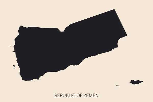 Mycket Detaljerad Jemen Karta Med Gränser Isolerade Bakgrund — Stock vektor