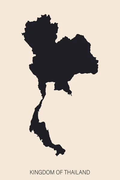 Высокодетальная Карта Таиланда Изолированными Границами Заднем Плане — стоковый вектор