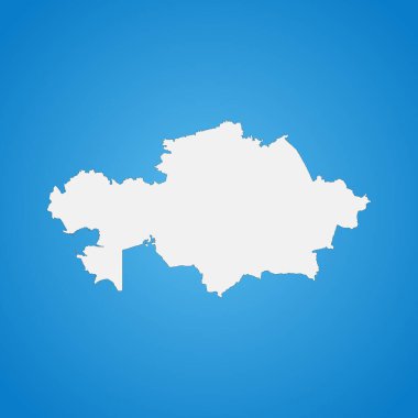 Arkaplanda izole edilmiş sınırları olan son derece ayrıntılı Kazakistan haritası