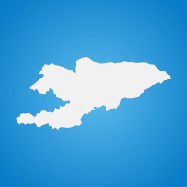 Arkaplanda izole edilmiş sınırları olan son derece ayrıntılı Kırgızistan haritası