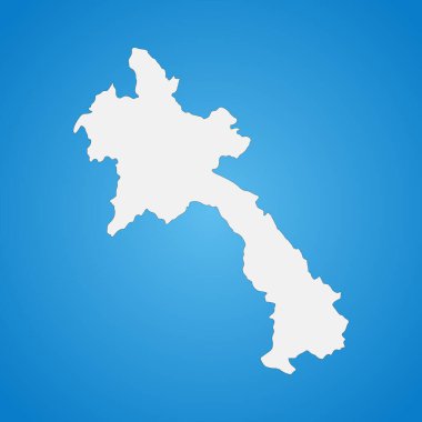 Arkaplanda izole edilmiş sınırları olan son derece ayrıntılı Laos haritası