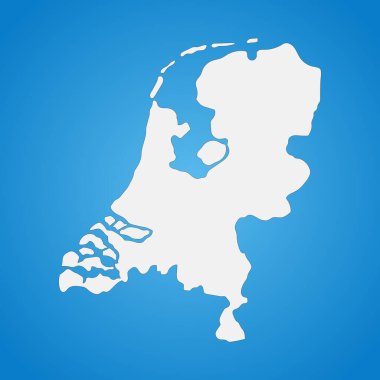 Arkaplanda izole edilmiş sınırları olan son derece ayrıntılı Hollanda haritası
