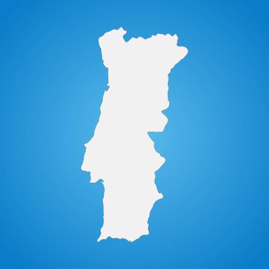 Arkaplanda izole edilmiş sınırları olan son derece ayrıntılı Portekiz haritası