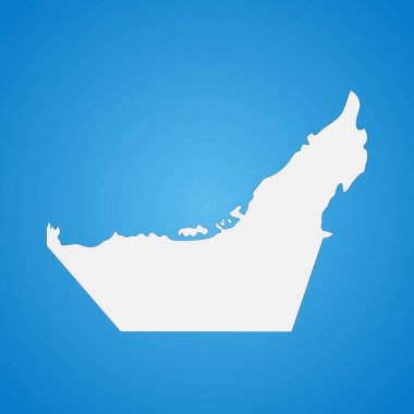 Arkaplanda izole edilmiş sınırları olan son derece ayrıntılı Birleşik Arap Emirlikleri haritası