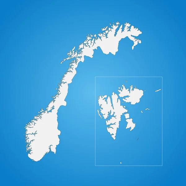 Mapa Noruega Muy Detallado Con Bordes Aislados Fondo — Archivo Imágenes Vectoriales