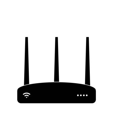 Wi-Fi yönlendirici Kişisel bilgisayar bileşeni simgesinin basit illüstrasyonu