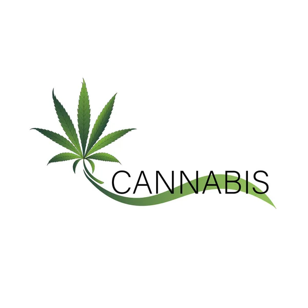 Einfaches Symbol Von Cannabis Leaf Silhouette Sativa Marihuana — Stockvektor