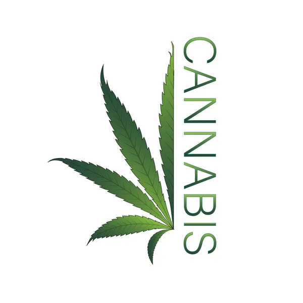 Einfaches Symbol Von Cannabis Leaf Silhouette Sativa Marihuana — Stockvektor