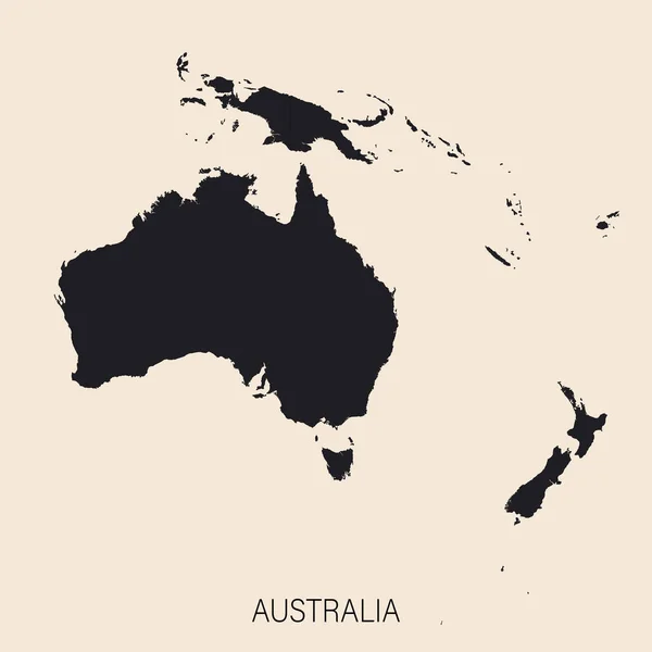 オーストラリア大陸の国境との政治的な詳細な地図 — ストックベクタ