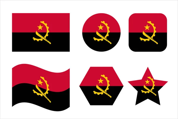 Angolas Flagga Enkel Illustration För Självständighetsdag Eller Val — Stock vektor