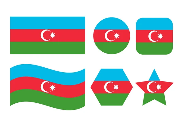 Bandera Azerbaiyán Ilustración Sencilla Para Día Independencia Las Elecciones — Vector de stock