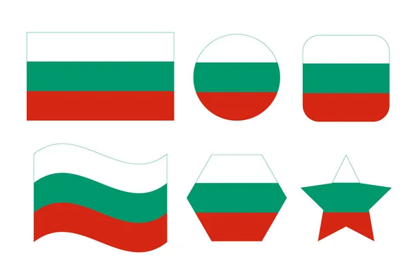 Bandera Bulgaria Ilustración Sencilla Para Día Independencia Las Elecciones — Vector de stock