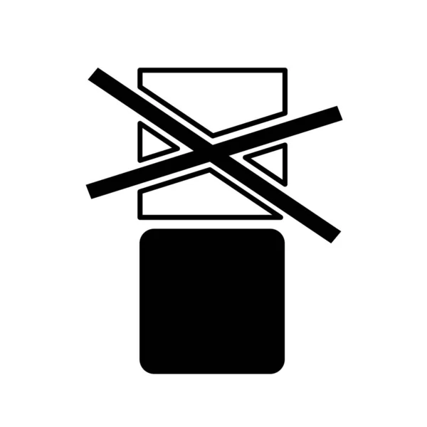 Einfaches Symbol Nicht Auf Produktverpackung Und Verpackung Stapeln — Stockvektor