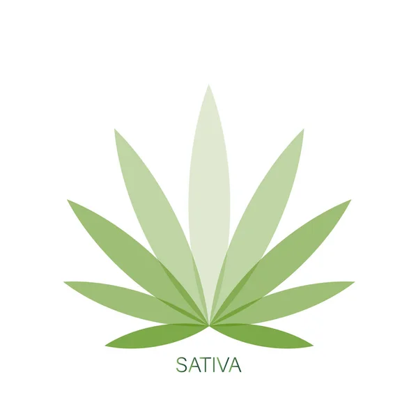 Icono Simple Silueta Hoja Cannabis Marihuana Sativa — Vector de stock