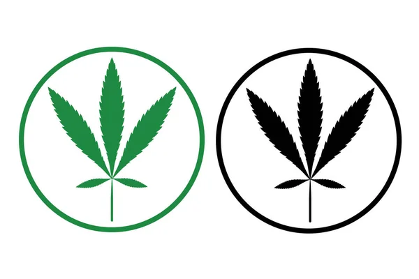Einfache Ikone Des Cannabisblattes Silhouette Ruderalis Marihuana — Stockvektor