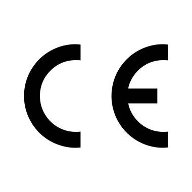 CE İşareti Avrupa 'yı Uygunlaştır Ürün ambalajı ve kutusu üzerine basit simge