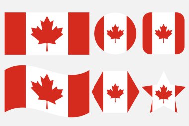 Kanada bayrağı bağımsızlık günü veya seçim için basit illüstrasyon