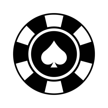 Çevrimiçi kumarhanede web tasarımı için poker çipi Spades simgesi
