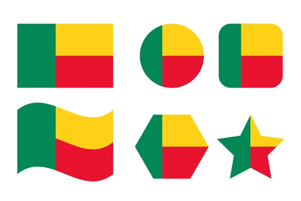 Bandiera Del Benin Semplice Illustrazione Giorno Dell Indipendenza Delle Elezioni — Vettoriale Stock