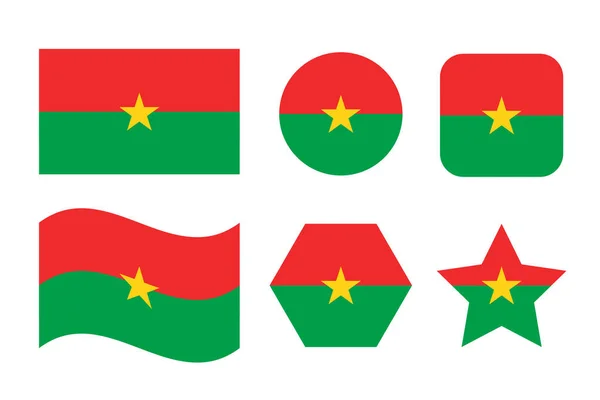Bandera Burkina Faso Ilustración Sencilla Para Día Independencia Las Elecciones — Vector de stock