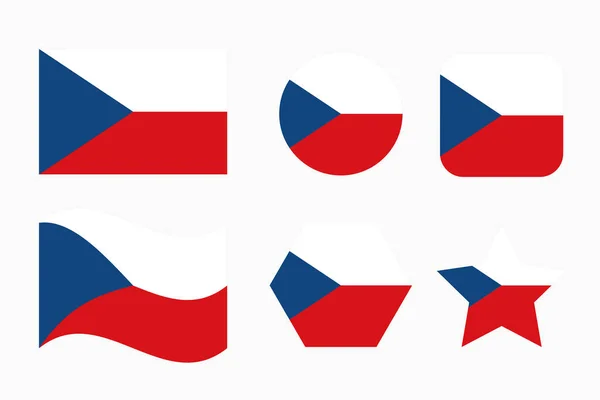 Bandera Chequia Ilustración Simple Para Día Independencia Las Elecciones — Archivo Imágenes Vectoriales
