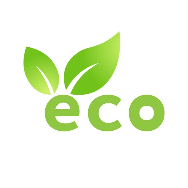 Eco Verde Icona Foglia Bio Natura Verde Eco Simbolo Web — Vettoriale Stock