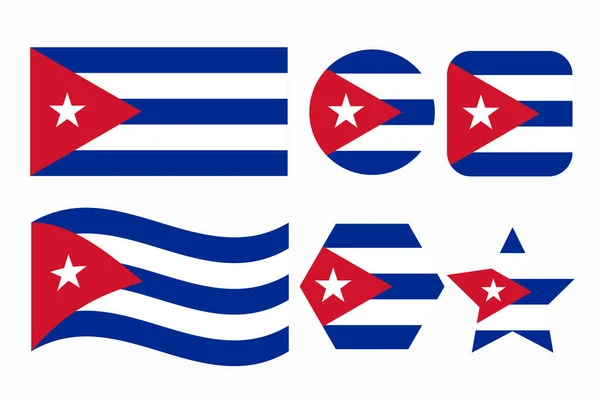 Bandera Cuba Ilustración Sencilla Para Día Independencia Elección — Archivo Imágenes Vectoriales