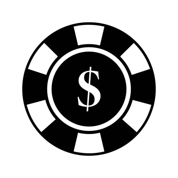 Poker Casino Puce Dollar Icône Pour Conception Web Dans Casino — Image vectorielle