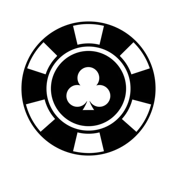 Poker Casino Puce Clubs Icône Pour Conception Web Dans Casino — Image vectorielle