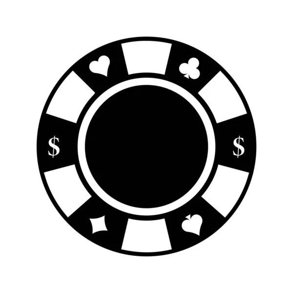 Poker Casino Chip Icono Para Diseño Web Casino Línea — Vector de stock