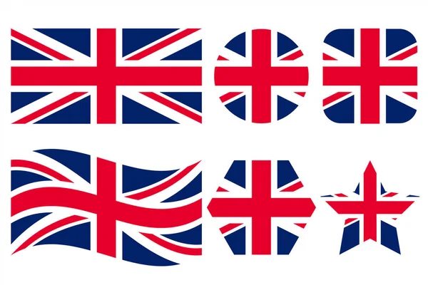 Regno Unito Gran Bretagna Bandiera Semplice Illustrazione Giorno Dell Indipendenza — Vettoriale Stock