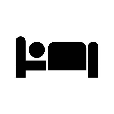 Adam yatak ikonu üzerinde uyur Hareket eden insanlar aktif yaşam tarzı işareti