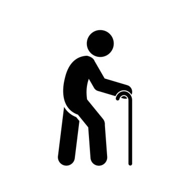 Yaşlı adam simgesi Hareketli insanlar aktif yaşam tarzı işareti