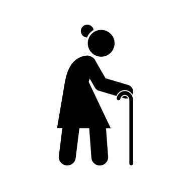 Yaşlı kadın simgesi Hareket eden insanlar aktif yaşam tarzı işareti