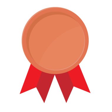 Kazananlar için kurdeleli bronz madalya illüstrasyonu