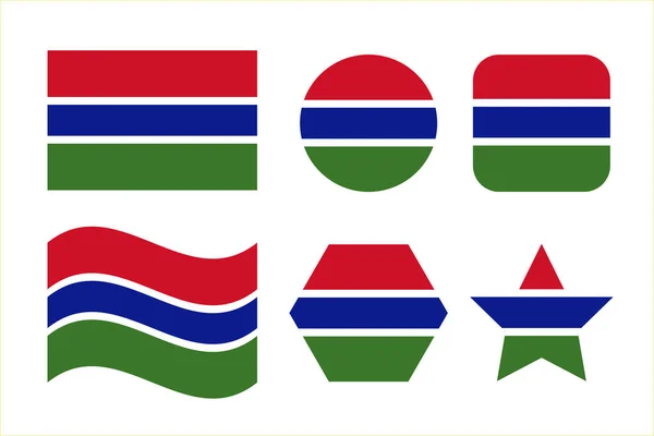 Gambia Flag Simple Illustration Independence Day Election — Vector de stock