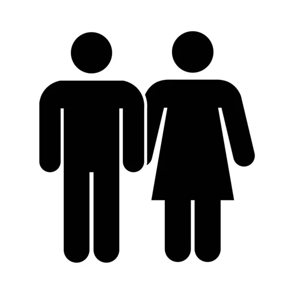 男性と女性のアイコン運動活動的なライフスタイルのサインの人々 — ストックベクタ
