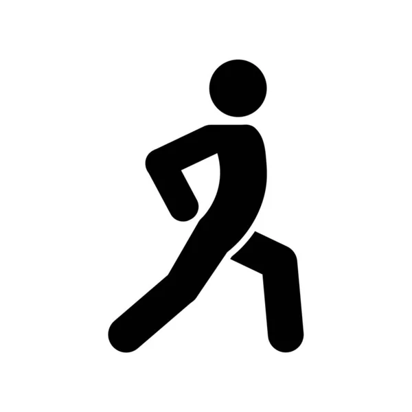 Homme Faisant Des Exercices Icône Personnes Mouvement Signe Style Vie — Image vectorielle