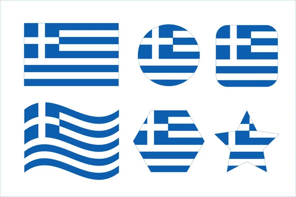 Greece Flag Simple Illustration Independence Day Election — Vetor de Stock