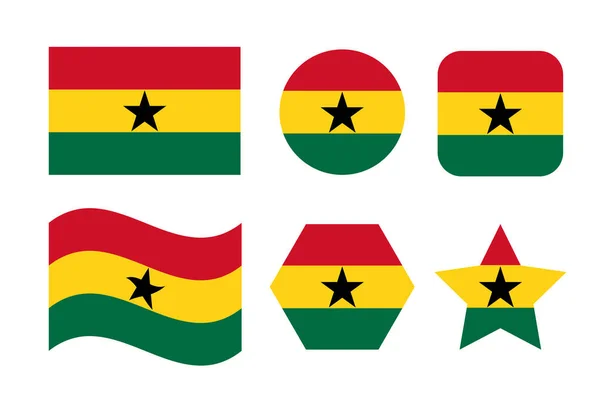 Ghana Flag Simple Illustration Independence Day Election — 스톡 벡터