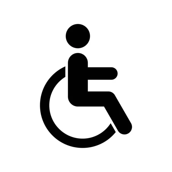 Tekerlekli Sandalyedeki Adam Ikonu Hareket Eden Insanlar Aktif Yaşam Tarzı — Stok Vektör
