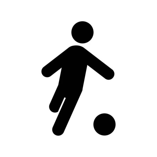 Homme Jouant Icône Football Personnes Mouvement Signe Style Vie Actif — Image vectorielle