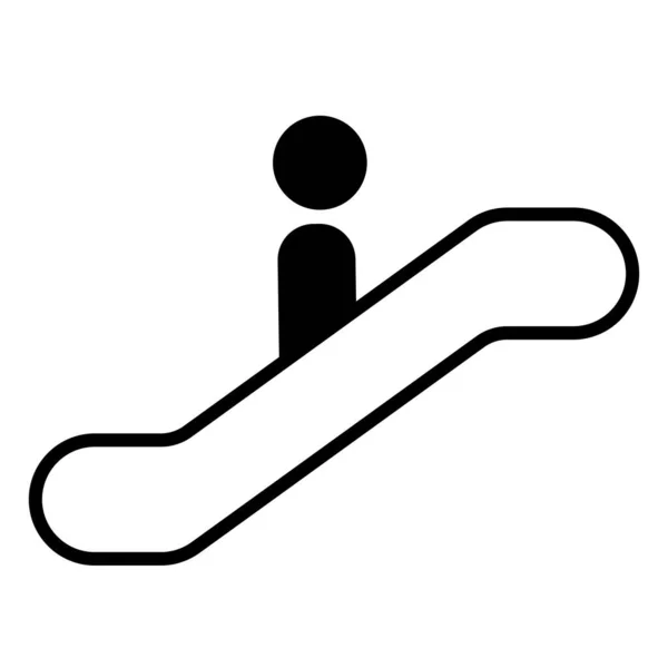 Yürüyen Merdiven Simgesindeki Adam Hareket Eden Insanlar Aktif Yaşam Tarzı — Stok Vektör